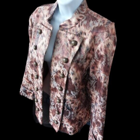 Unique Vintage Double Breasted Gold Jacket Blazer Size Large - Picture 1 of 6